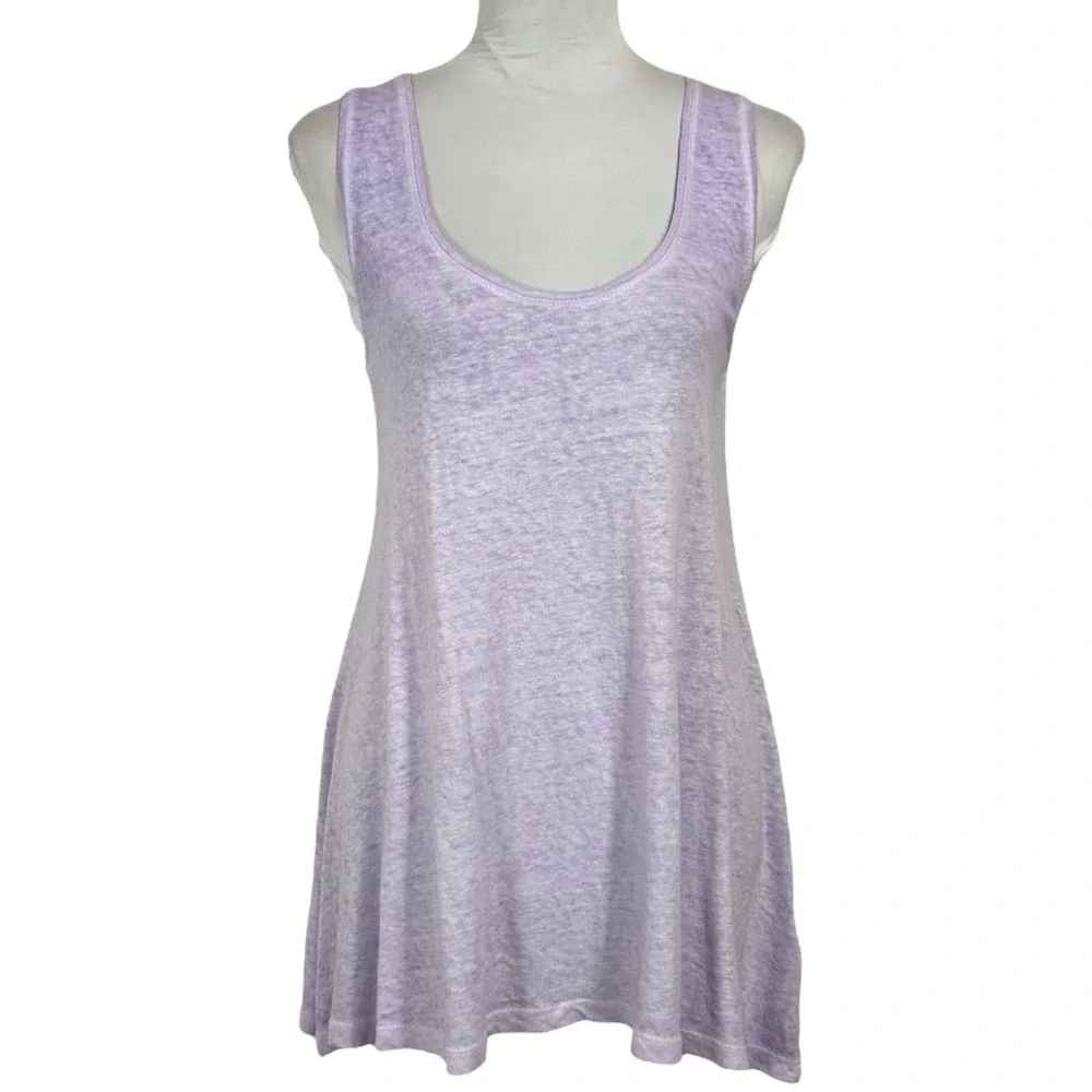 NEW Anthropologie Akemi + Kin Linen Slub Swing Tank Top Size S‎ Lavender Purple